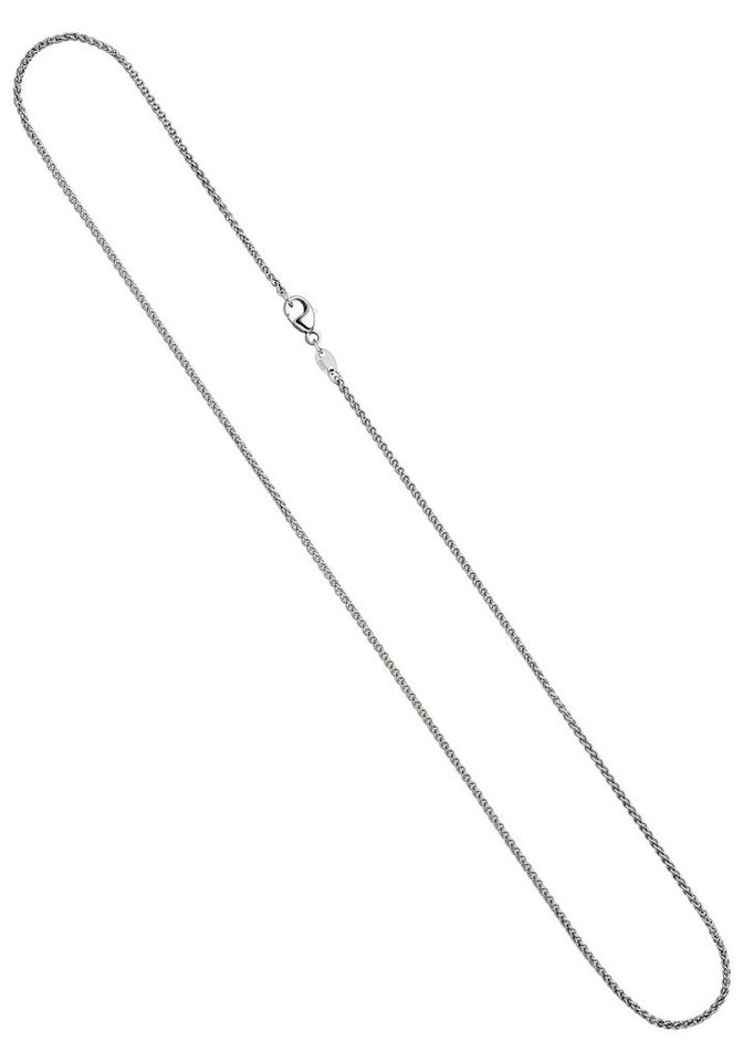 JOBO Kette ohne Anhänger, Zopfkette 585 Weißgold 45 cm 1,2 mm von JOBO