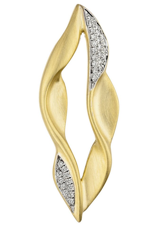 JOBO Kettenanhänger Anhänger 39 mm lang, 14 Karat 585 Gold mit 32 Diamanten von JOBO