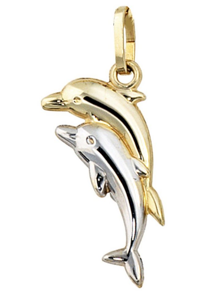 JOBO Kettenanhänger Anhänger Delfine, 333 Gold bicolor von JOBO