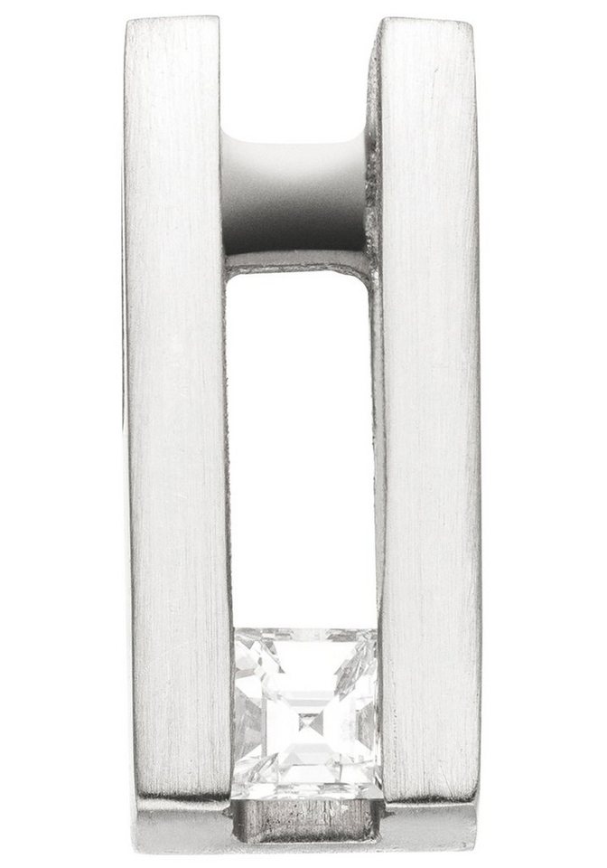 JOBO Kettenanhänger Anhänger Platinanhänger 13 mm lang, 950 Platin matt mit Diamant im Caree-Schliff von JOBO