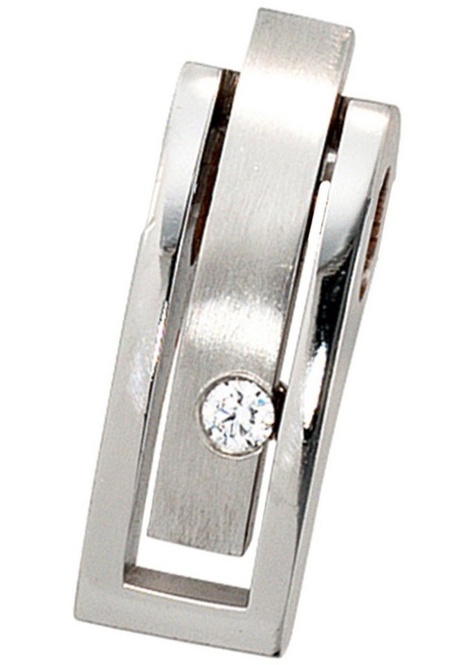 JOBO Kettenanhänger Anhänger eckig, 950 Platin mit Diamant von JOBO