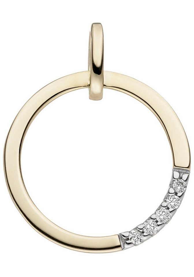 JOBO Kettenanhänger Anhänger mit 5 Diamanten, 585 Gold JOBO Kettenanhänger Anhänger mit 5 Diamanten, 585 Gold von JOBO