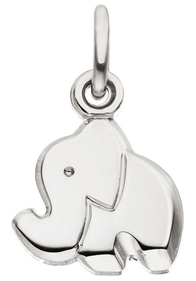 JOBO Kettenanhänger Kleiner Anhänger Elefant 11 mm, 925 Silber rhodiniert von JOBO