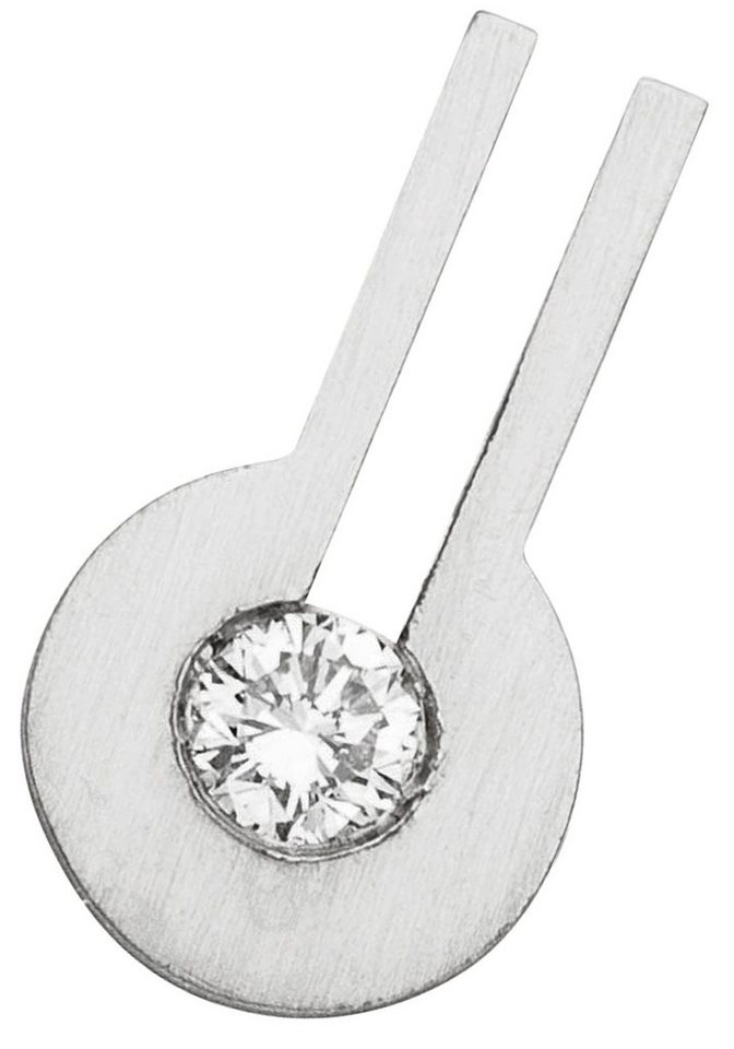 JOBO Kettenanhänger Kleiner Anhänger Platinanhänger 11 mm, 950 Platin matt mit Diamant von JOBO