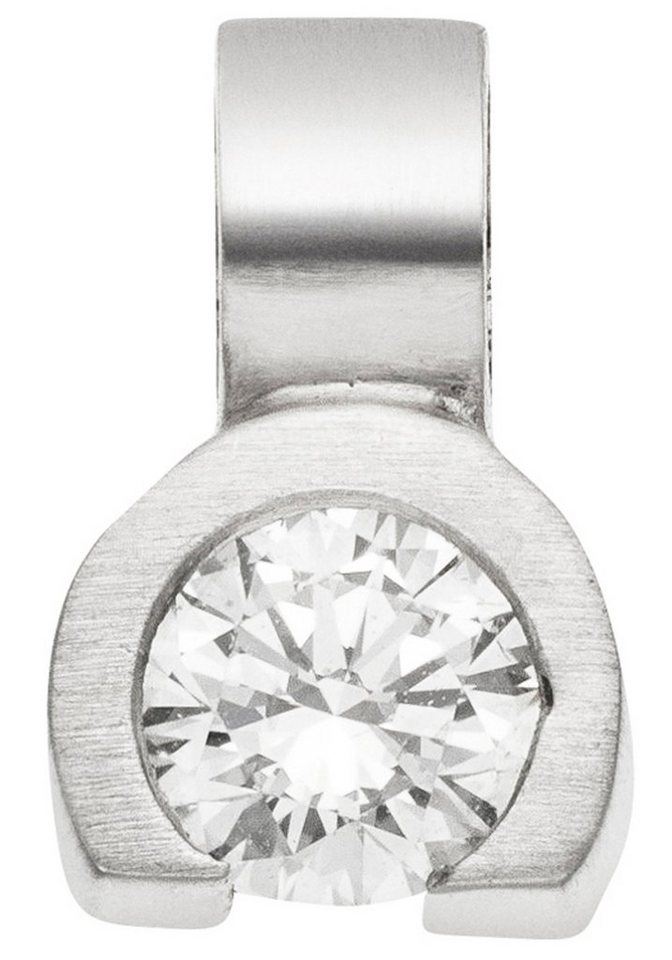 JOBO Kettenanhänger Kleiner Anhänger Platinanhänger 8 mm, 950 Platin matt mit Diamant von JOBO