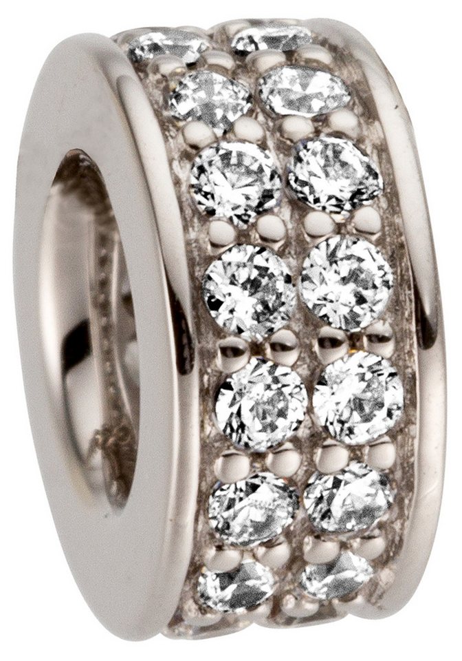 JOBO Kettenanhänger Kleiner Anhänger Weißgoldanhänger 7,5 mm, 14 Karat 585 Weißgold mit 32 Diamanten von JOBO