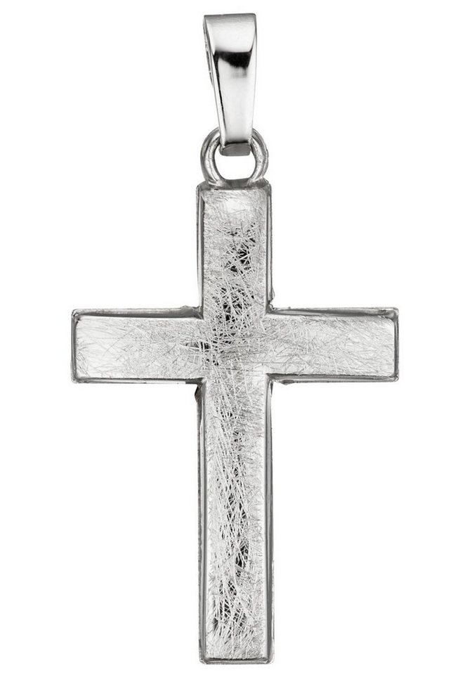 JOBO Kreuzanhänger Anhänger Kreuz, 585 Weißgold von JOBO