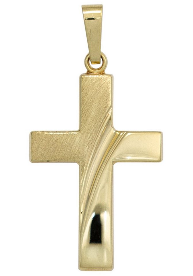 JOBO Kreuzanhänger Anhänger Kreuz, 585 Gold von JOBO