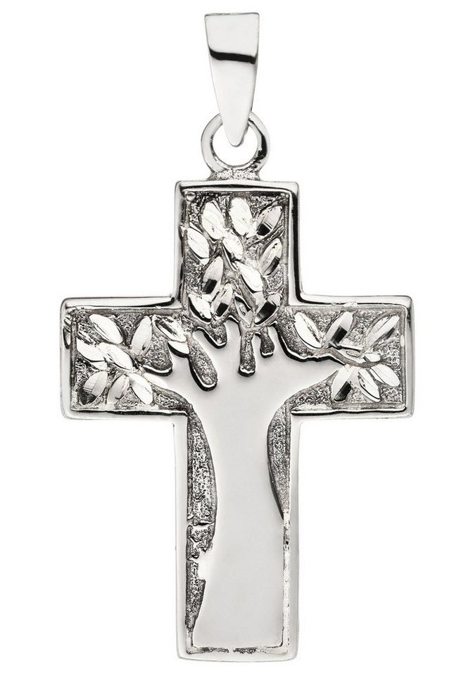 JOBO Kreuzanhänger Anhänger Kreuz mit Baum, 925 Silber von JOBO
