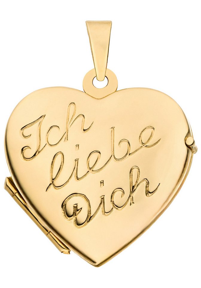 JOBO Medallionanhänger Anhänger Medaillon Herz Ich liebe Dich 19 mm, 8 Karat 333 Gold von JOBO