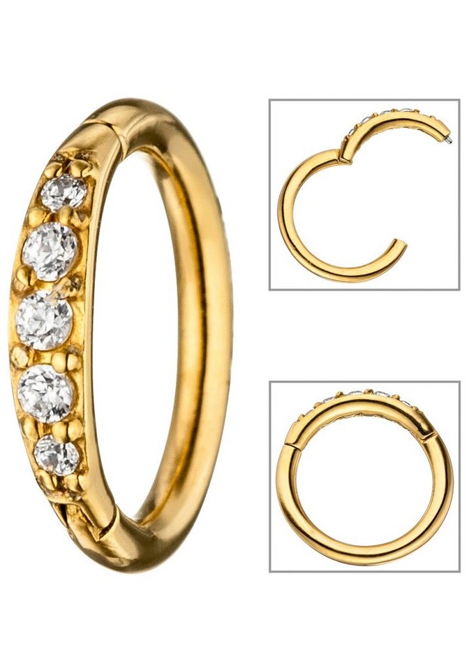 JOBO Nasenpiercing, Segmentring Edelstahl goldfarben JOBO Nasenpiercing, Segmentring Edelstahl goldfarben von JOBO