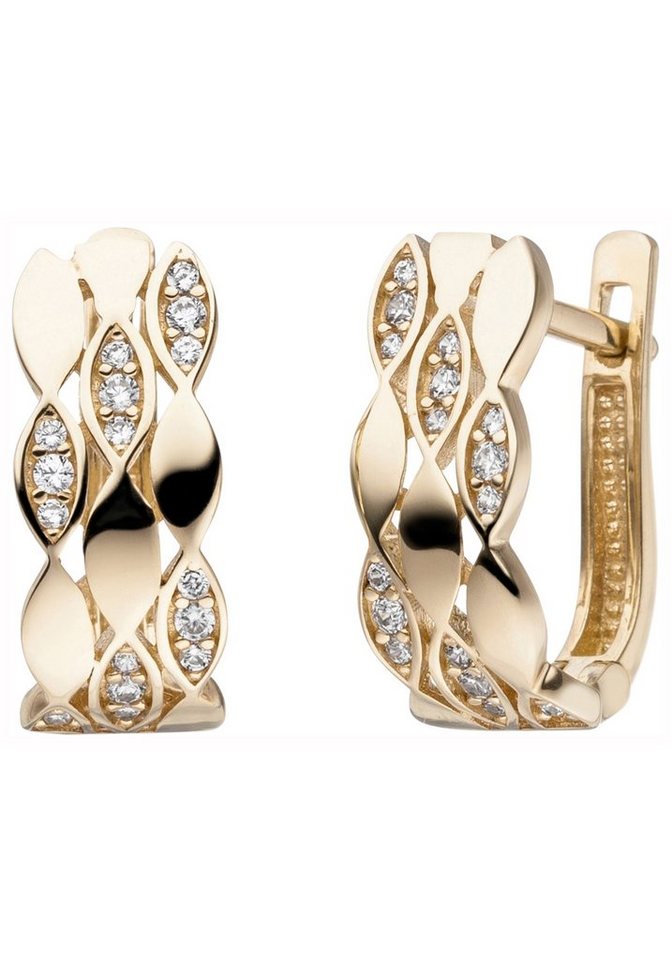 JOBO Paar Creolen, 333 Gold mit 32 Zirkonia JOBO Paar Creolen, 333 Gold mit 32 Zirkonia von JOBO