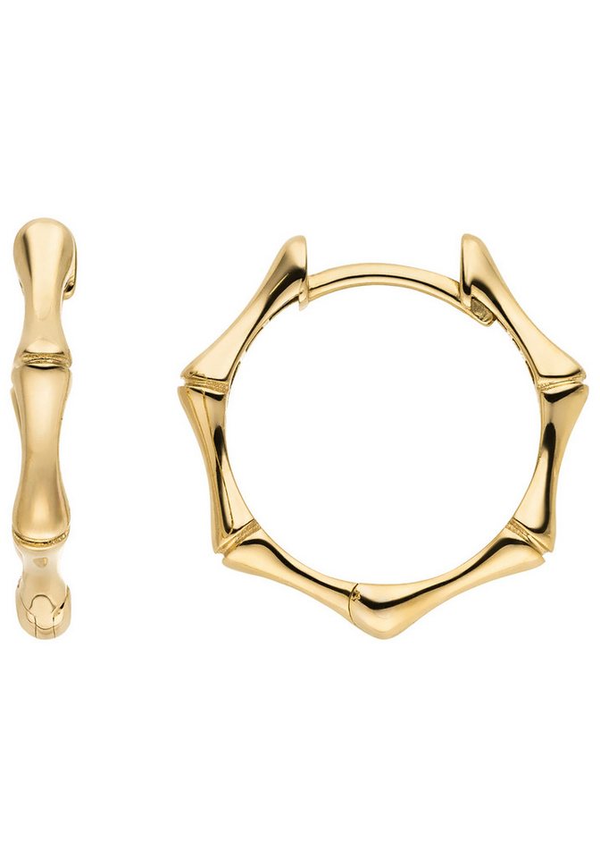 JOBO Paar Creolen Ohrringe Knochen 16 mm, 8 Karat 333 Gold von JOBO