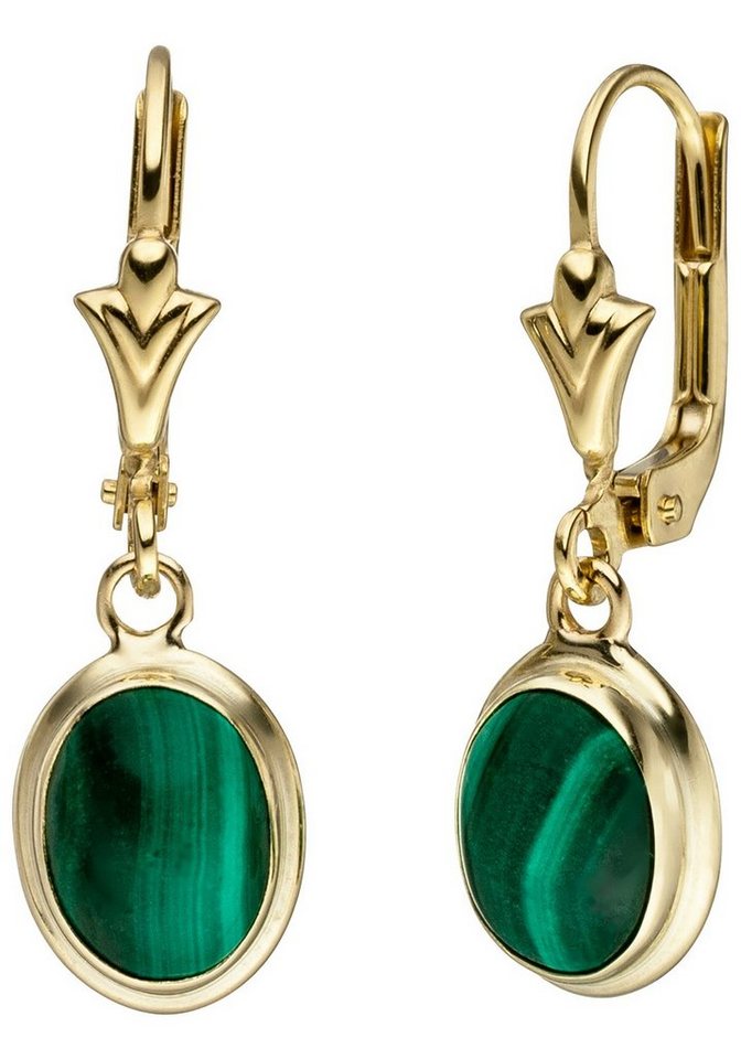 JOBO Paar Ohrhänger, oval 585 Gold von JOBO