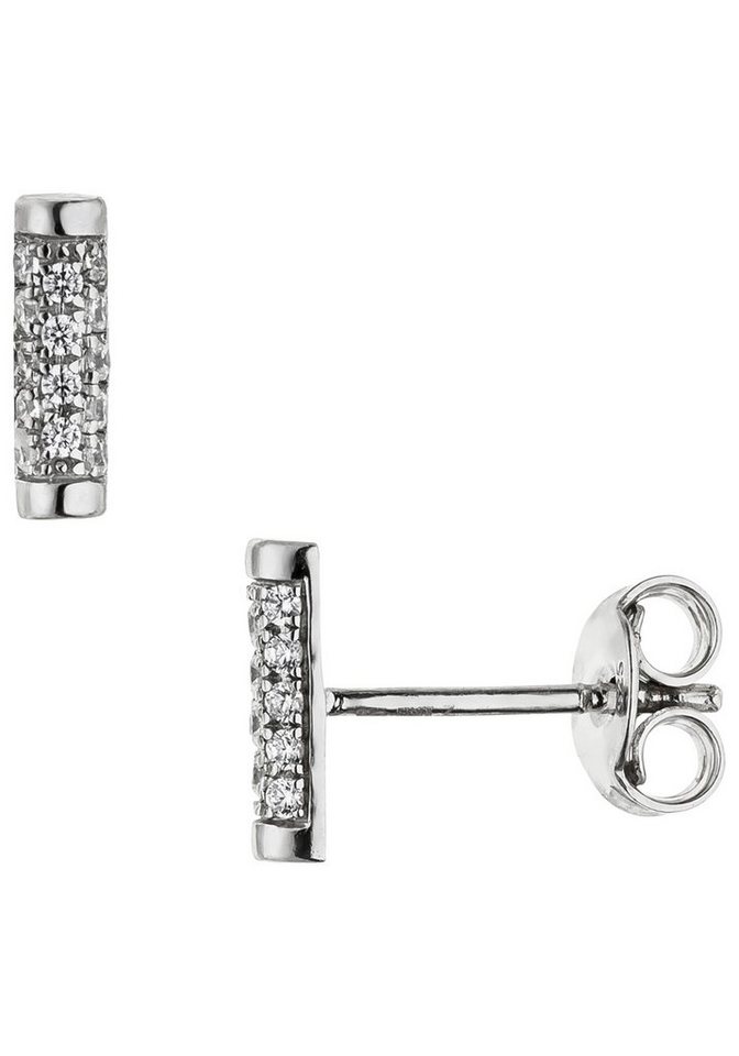 JOBO Paar Ohrstecker, 925 Silber mit 28 Zirkonia von JOBO