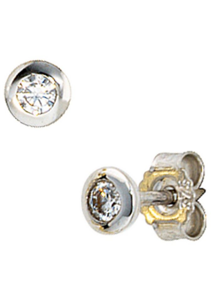JOBO Paar Ohrstecker, rund 375 Weißgold mit Zirkonia JOBO Paar Ohrstecker, rund 375 Weißgold mit Zirkonia von JOBO