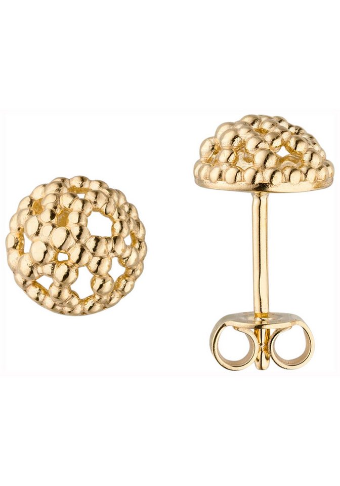JOBO Paar Ohrstecker Ohrringe Goldohrringe Halbkugel 8 mm, 333 Gold von JOBO