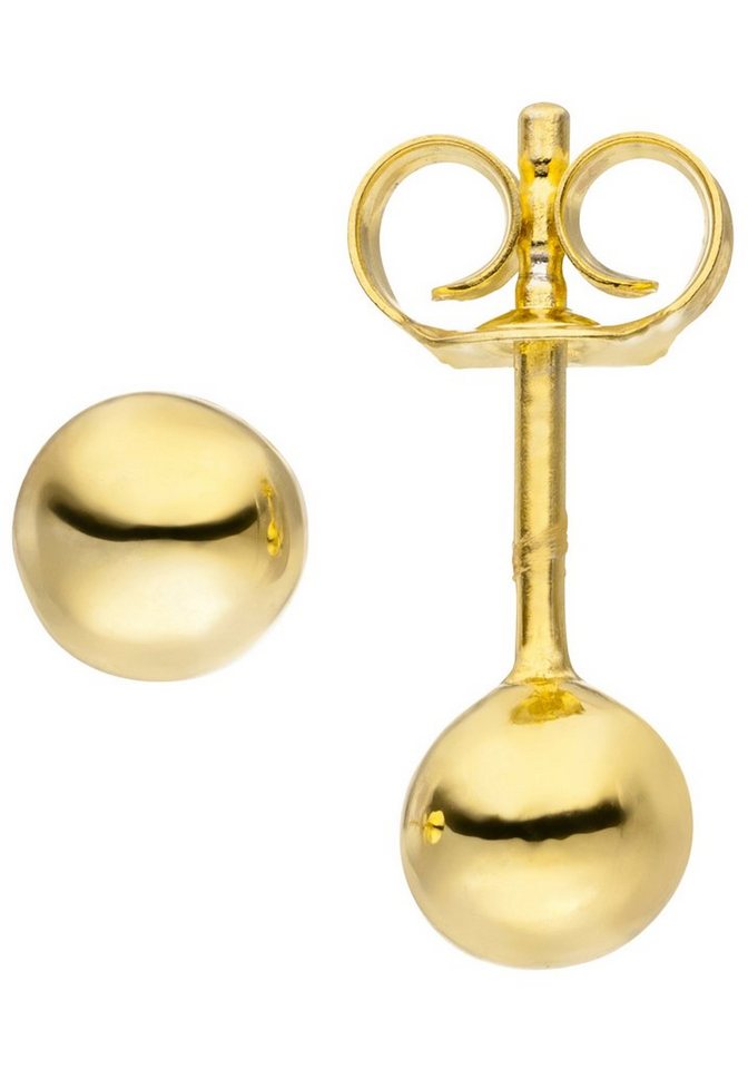 JOBO Paar Ohrstecker Ohrringe Kugel Kugelohrringe 5 mm, 925 Silber vergoldet von JOBO