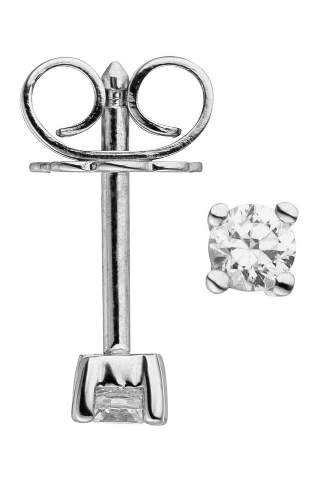 JOBO Paar Ohrstecker Ohrringe Solitär Diamanten Brillanten 0,14 ct., 585 Weißgold von JOBO