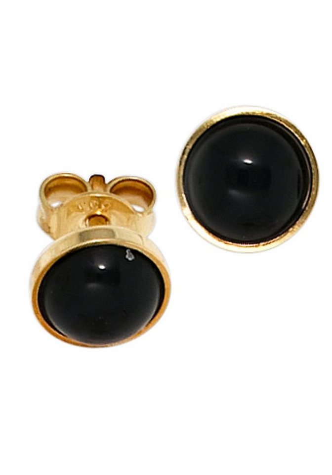 JOBO Paar Ohrstecker Ohrringe mit Onyx, 333 Gold von JOBO
