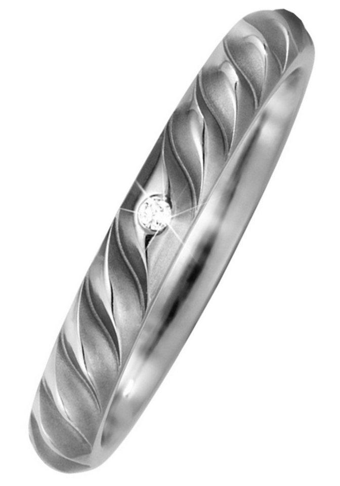 JOBO Partnerring Ring Titanring, Titan mit Diamant von JOBO