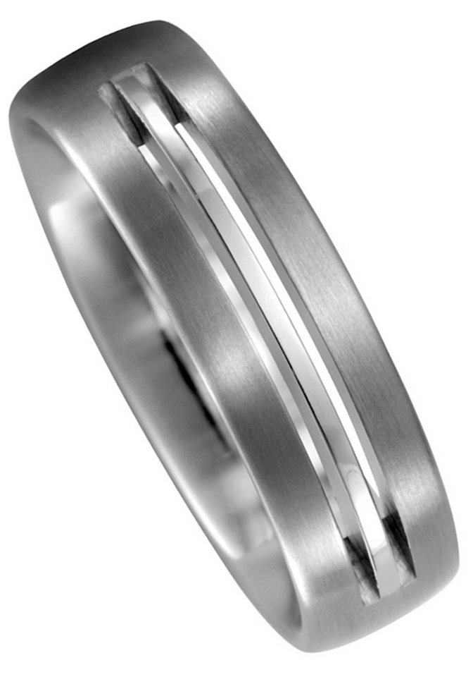 JOBO Partnerring Ring Titanring Herrenring, Titan matt von JOBO