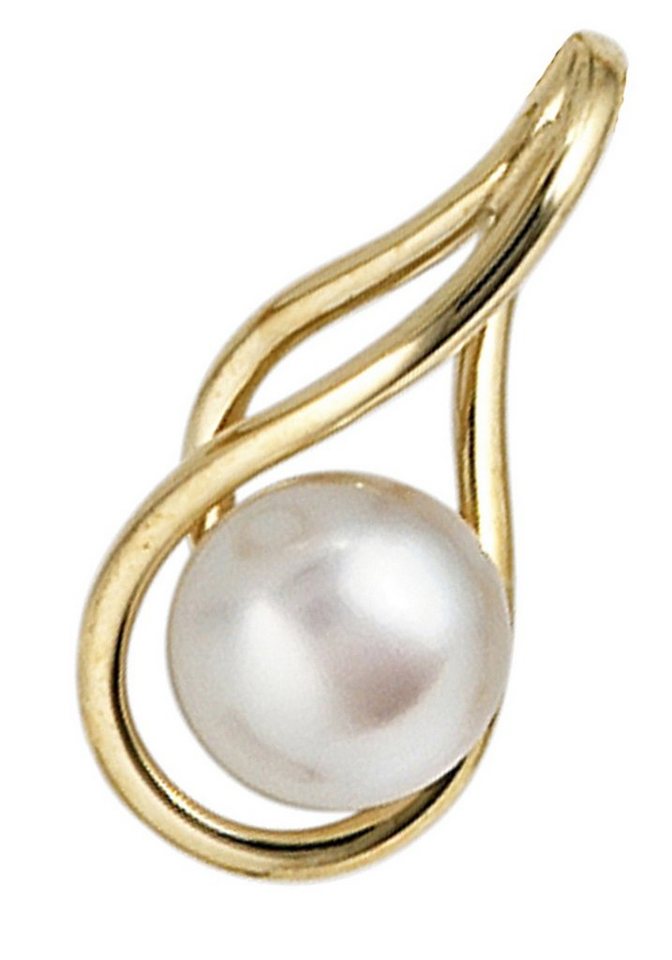 JOBO Perlenanhänger Anhänger mit Perle, 585 Gold mit einer Süßwasser-Zuchtperle von JOBO