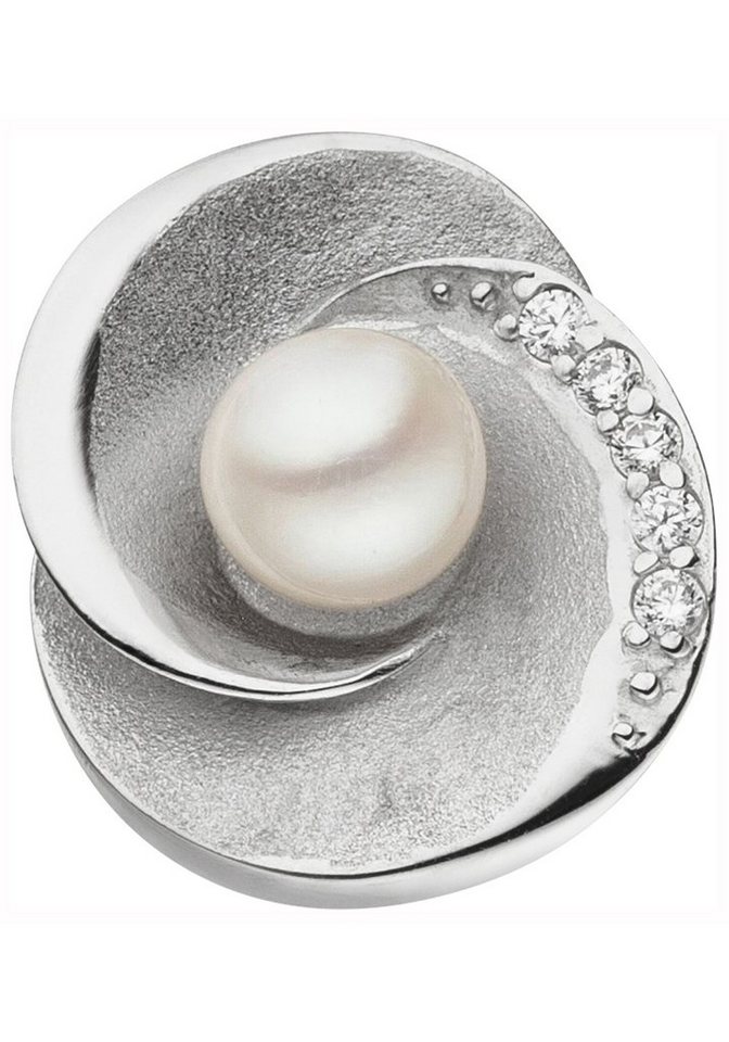 JOBO Perlenanhänger Anhänger mit Perle, 925 Silber mit Süßwasser-Zuchtperle und Zirkonia von JOBO