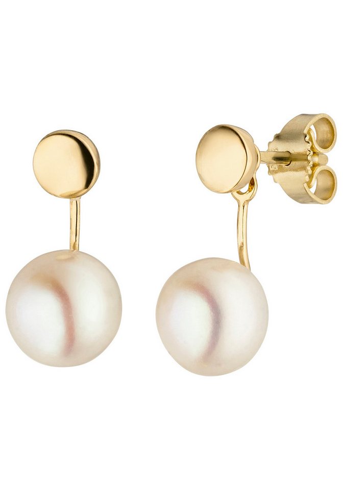 JOBO Perlenohrringe Ohrringe Goldohrringe mit Perlen, 585 Gold von JOBO