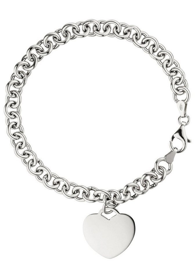 JOBO Silberarmband Herz, 925 Silber 19 cm von JOBO