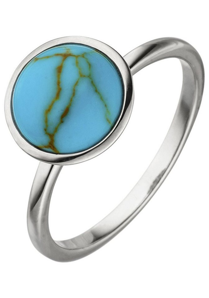 JOBO Silberring Ring Damenring, 925 Silber mit Türkis-Imitation von JOBO