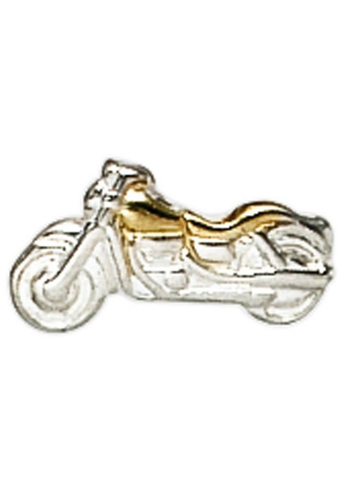 JOBO Single-Ohrstecker Motorrad, 925 Silber bicolor vergoldet von JOBO