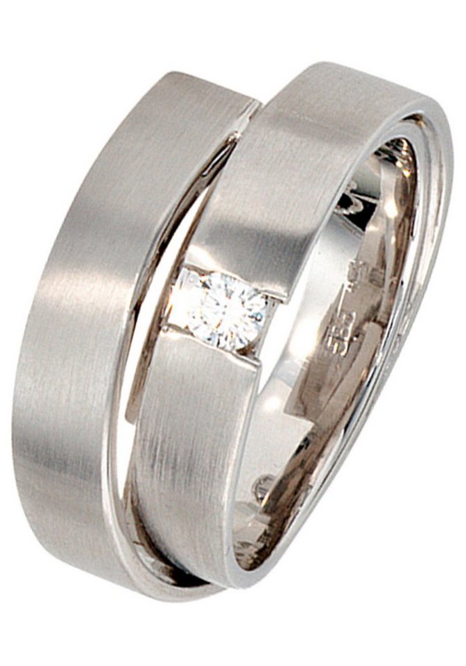 JOBO Solitärring, 585 Weißgold mit Diamant 0,12 ct. von JOBO