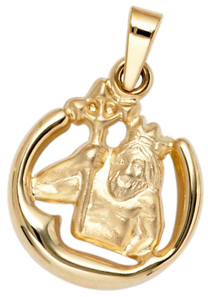 JOBO Sternzeichenanhänger Anhänger Sternzeichen, 375 Gold rund 14 mm von JOBO
