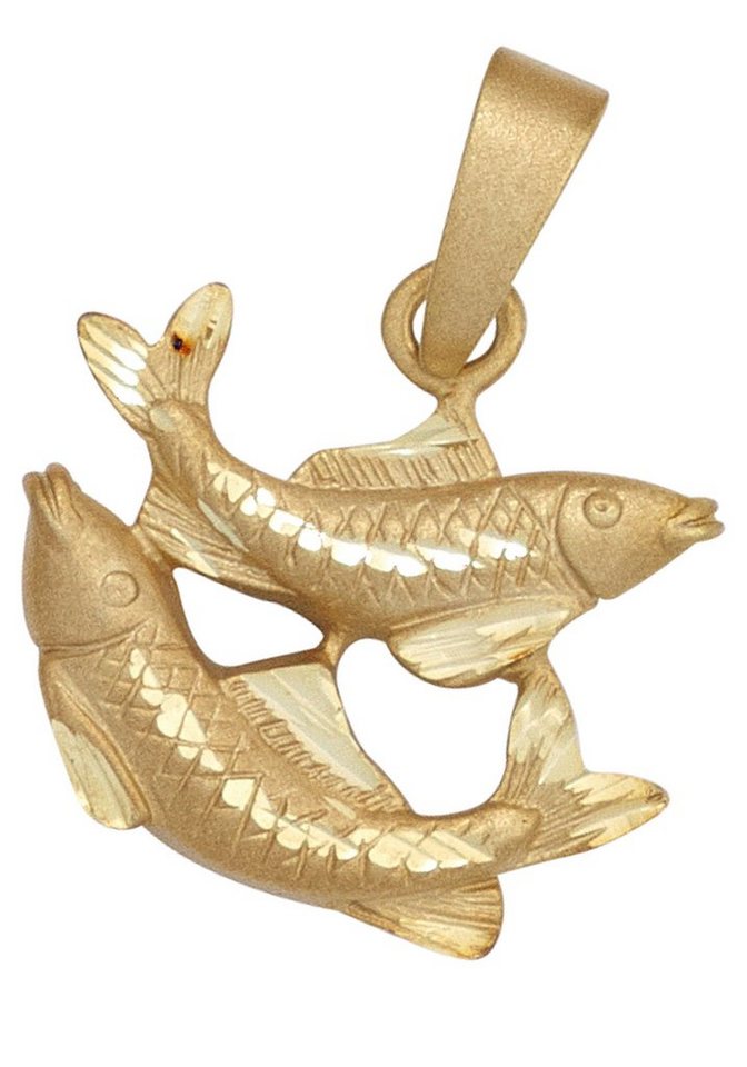 JOBO Sternzeichenanhänger Anhänger Sternzeichen, 925 Silber vergoldet matt von JOBO