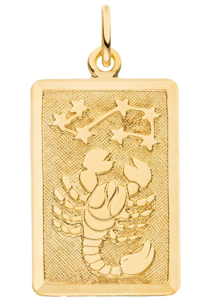 JOBO Sternzeichenanhänger Sternzeichen eckig mit Sternbild 20 mm, 8 Karat 333 Gold von JOBO