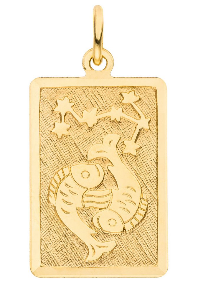 JOBO Sternzeichenanhänger Sternzeichen eckig mit Sternbild 20 mm, 8 Karat 333 Gold von JOBO