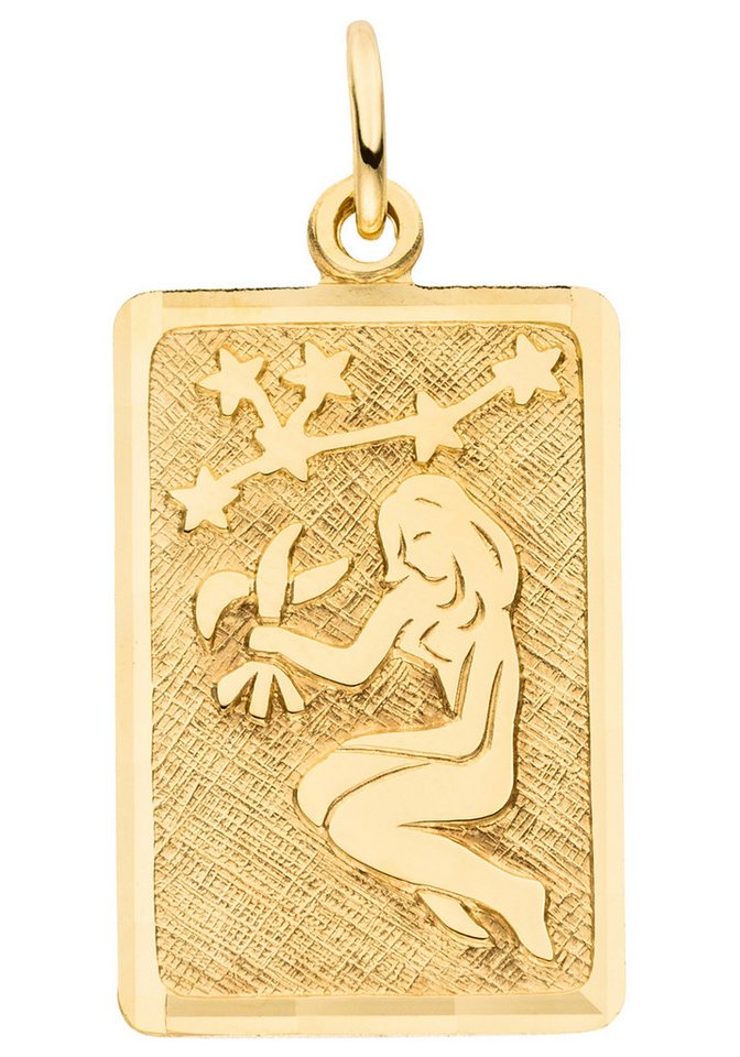 JOBO Sternzeichenanhänger Sternzeichen eckig mit Sternbild 20 mm, 8 Karat 333 Gold von JOBO