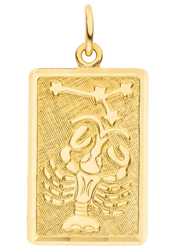 JOBO Sternzeichenanhänger Sternzeichen eckig mit Sternbild 20 mm, 8 Karat 333 Gold von JOBO