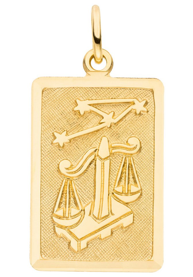 JOBO Sternzeichenanhänger Sternzeichen eckig mit Sternbild 20 mm, 8 Karat 333 Gold von JOBO
