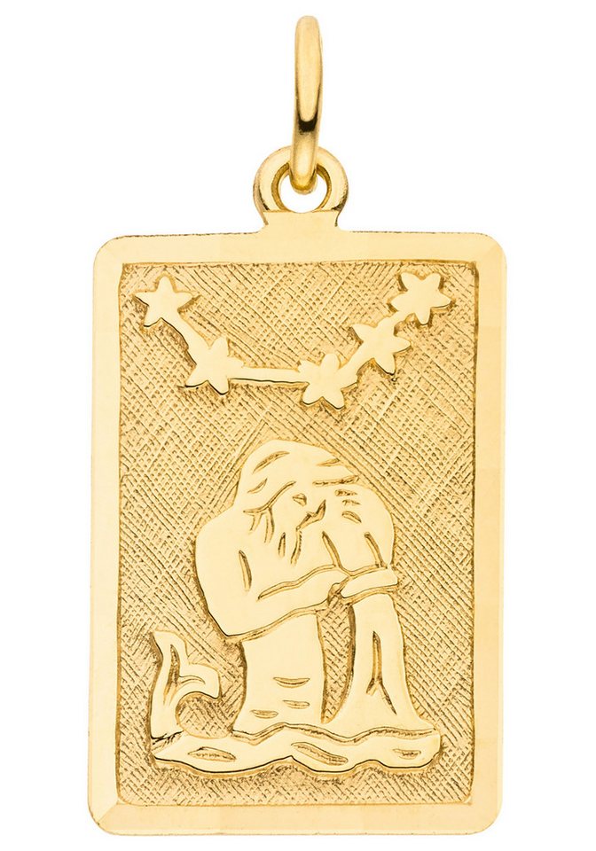 JOBO Sternzeichenanhänger Sternzeichen eckig mit Sternbild 20 mm, 8 Karat 333 Gold von JOBO