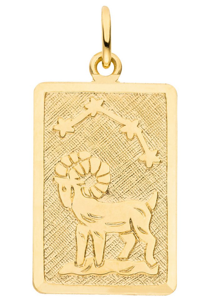 JOBO Sternzeichenanhänger Sternzeichen eckig mit Sternbild 20 mm, 8 Karat 333 Gold von JOBO