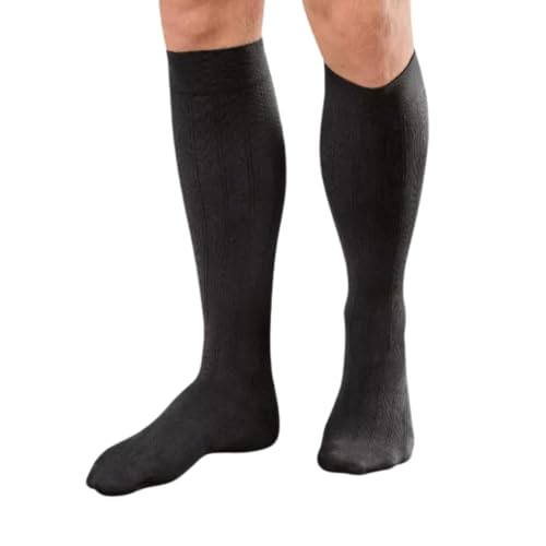 Jobst forMen Explore - Herren Kompressionsstrümpfe Kniestrümpfe | KKL2 | long | Schwarz | V | Reisestrümpfe | Freizeitstrümpfe | mit Baumwolle und integrierten Carbonfasern von JOBST