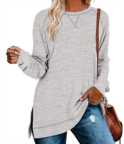 JOCAFIYE Pullover Damen Sweatshirt Casual Langarmshirt Rundhals Pulli Bluse Top Pullover Oberteile Longsleeve Damen I LGary S von JOCAFIYE