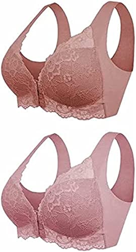 Front Closure 5D Beauty Back Sport Comfy Bra Plus Bra for Older Women 5D Shaping Seamless Front Closure Lace Bra, 2 Stück., M von JOCCOS