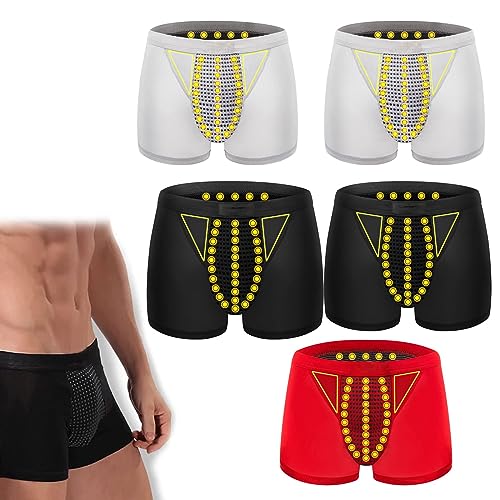 JOCCOS Prostata-Magnettherapie-Boxershorts, Turmalin, Prostata-Therapie, magnetische Boxershorts für Männer, 5 Stück - A, XL von JOCCOS
