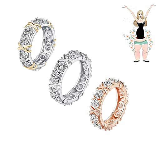 Moissanite Magnetologie Lymphring Moissanit X Kreuz Ring Entlastung Blutkreislauf und Lymphknoten Zirkon Magnetring Gewichtsverlust Ringe (10.3) von JOCCOS