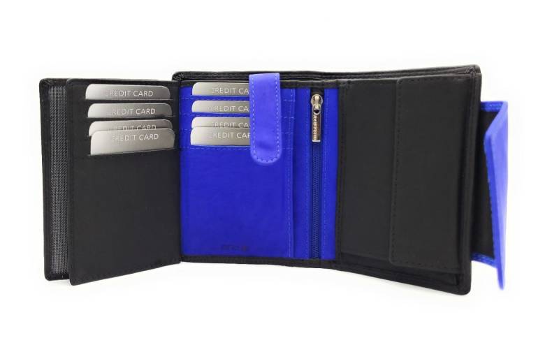 JOCKEY CLUB Geldbörse Damen Portemonnaie aus echtem Leder mit RFID Schutz & Diagonalriegel von JOCKEY CLUB