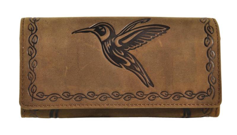 JOCKEY CLUB Geldbörse Kolibri vintage cognac-braun, echtes Leder mit RFID Schutz von JOCKEY CLUB