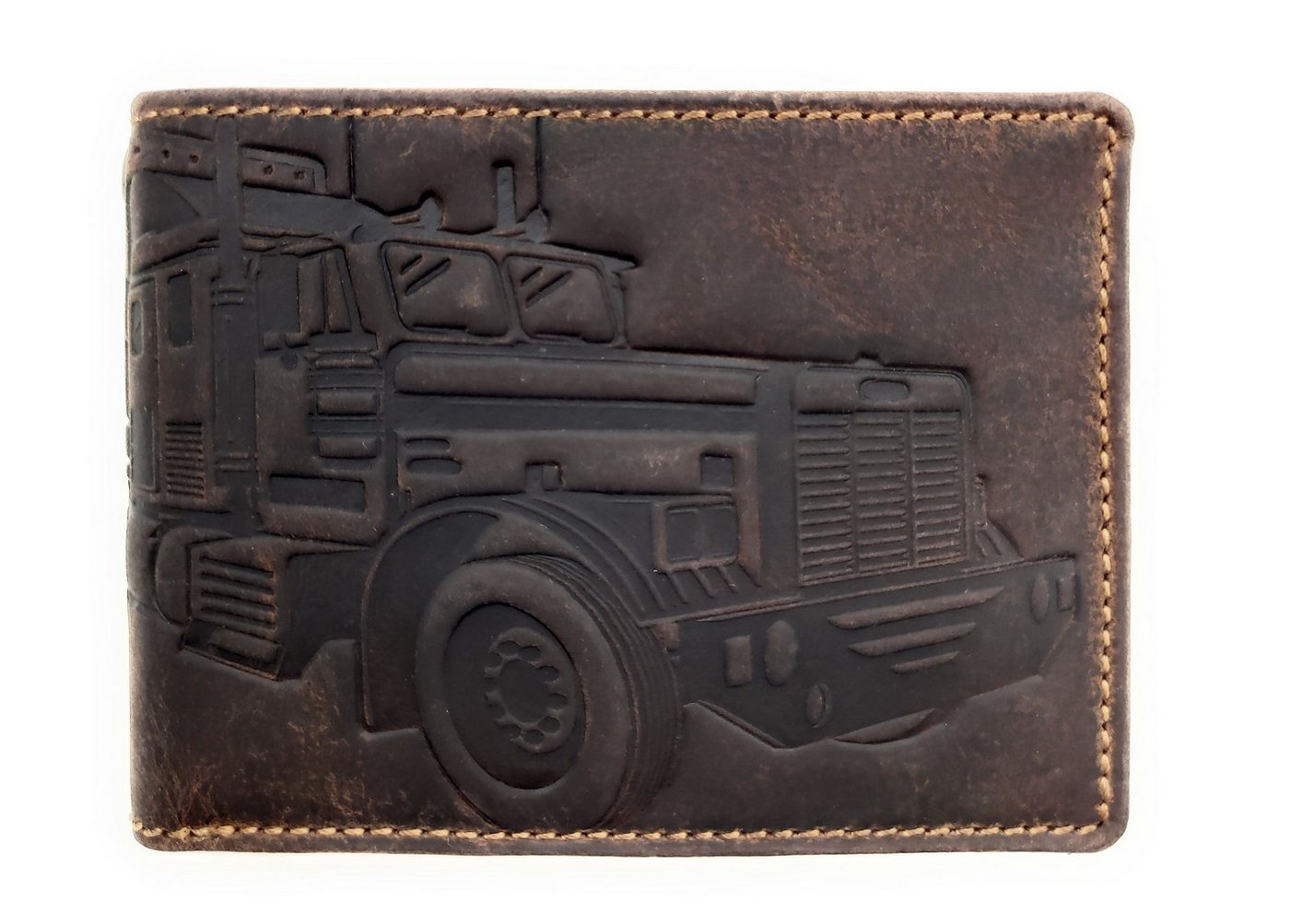 JOCKEY CLUB Geldbörse Portemonnaie aus Büffel Hunter Leder mit US-Truck und RFID-Schutz von JOCKEY CLUB